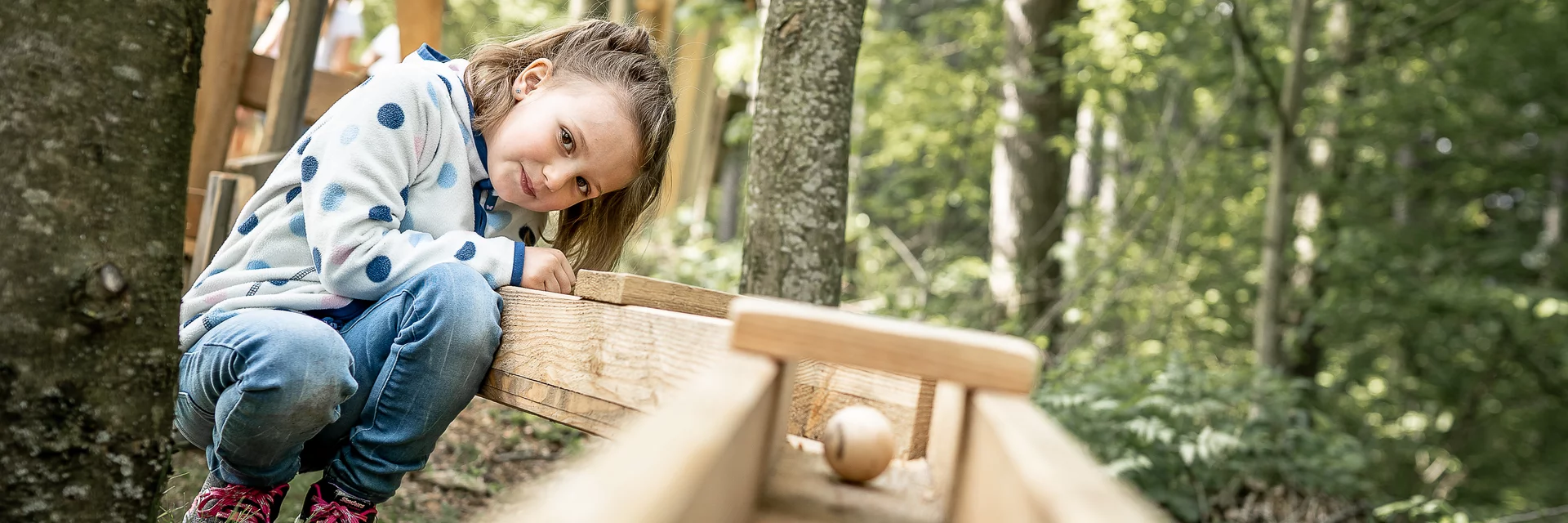 Holzkugelbahn im Waldpark | © TV Naturpark Almenland | Pretterhofer Holzkugelbahn im Waldpark | © TV Naturpark Almenland | Pretterhofer