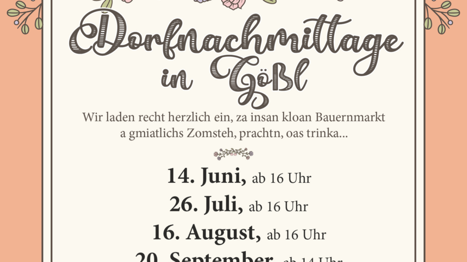 Dorfmachmittage Gößl, Grundlsee, Plakat | © FM Werbeagentur