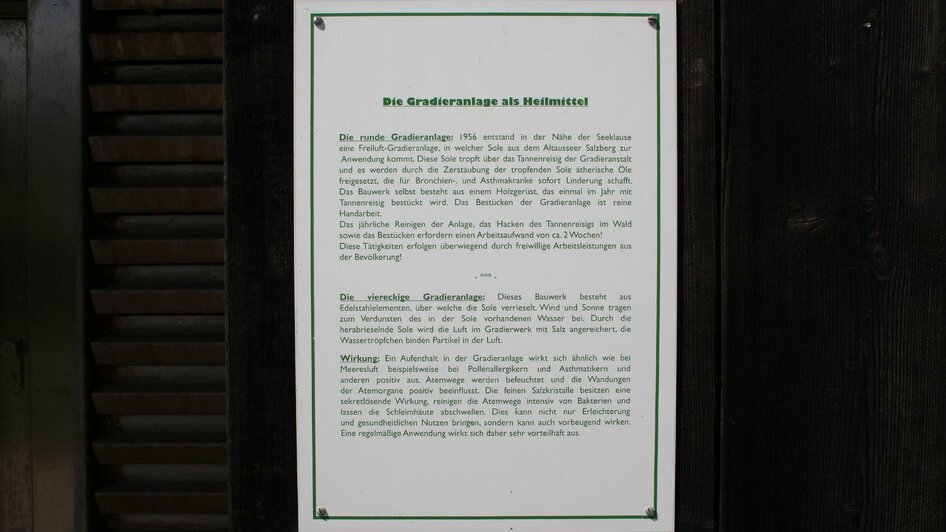 Gradieranlage, Altaussee, plaque | Viola Lechner | © Viola Lechner Gradieranlage, Altaussee, Plakette | © Viola Lechner