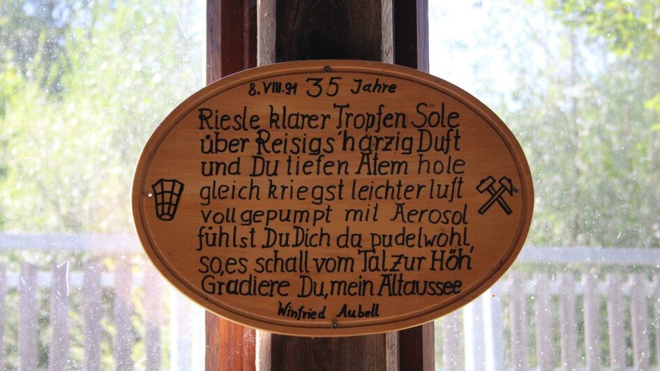 Gradieranlage, Altaussee, sign | Viola Lechner | © Viola Lechner Gradieranlage, Altaussee, Schild | © Viola Lechner